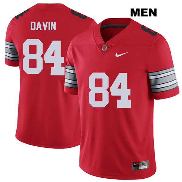 Ohio State Buckeyes Men's Brock Davin #84 Red Authentic Nike 2018 Spring Game College NCAA Stitched Football Jersey JJ19J38VI